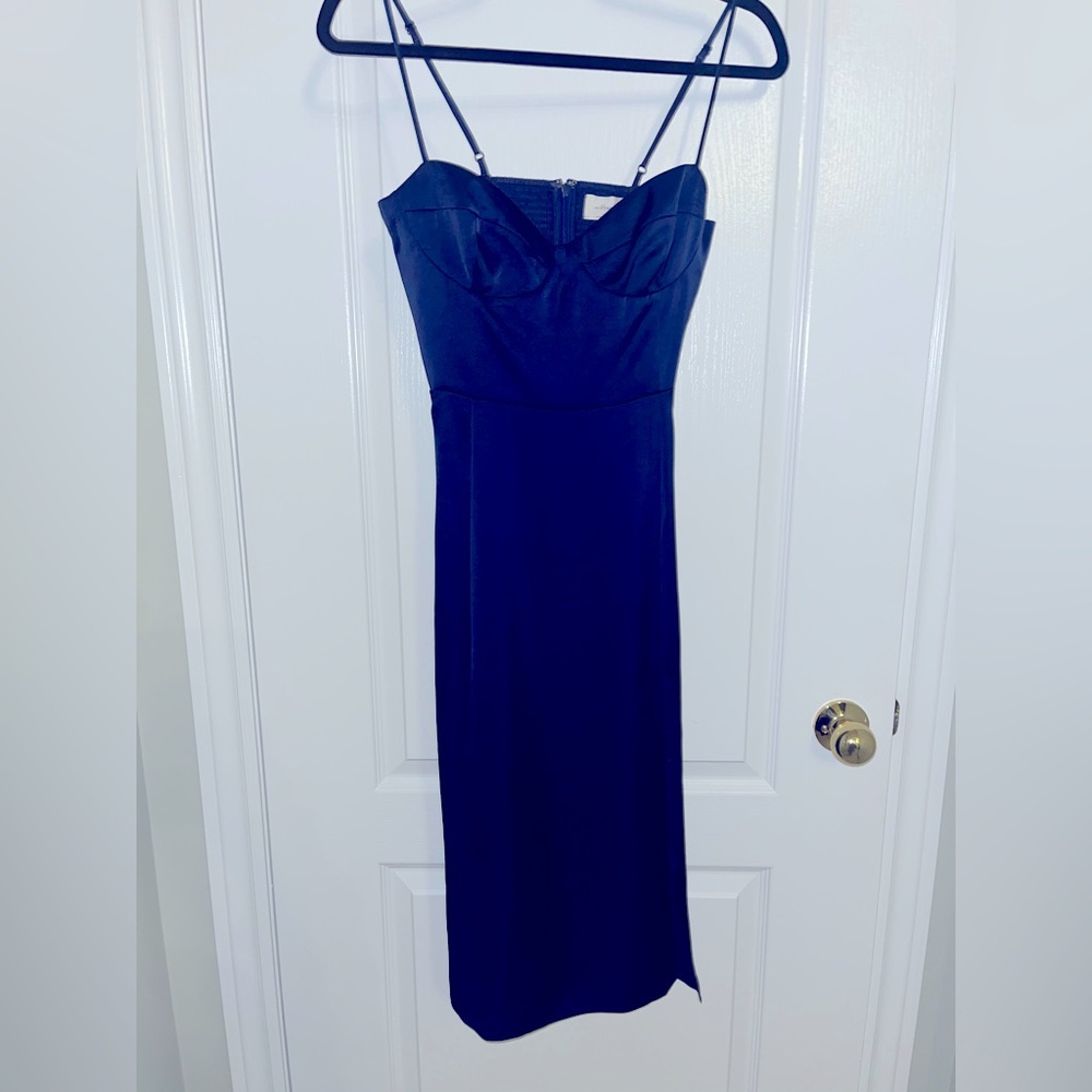 Blue corset type aritzia midi dress